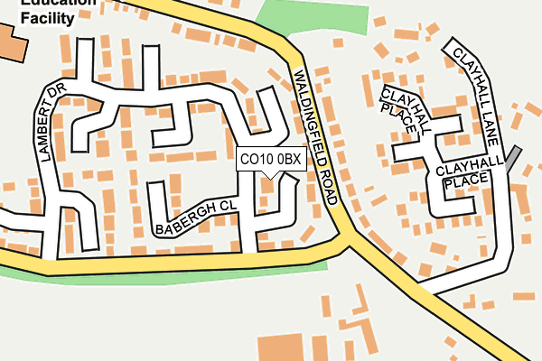 CO10 0BX map - OS OpenMap – Local (Ordnance Survey)