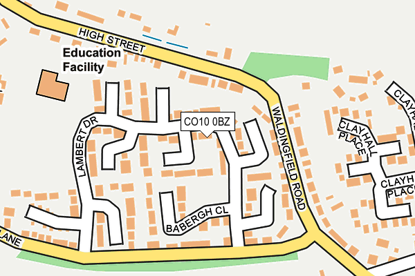 CO10 0BZ map - OS OpenMap – Local (Ordnance Survey)