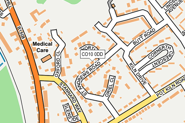 CO10 0DD map - OS OpenMap – Local (Ordnance Survey)