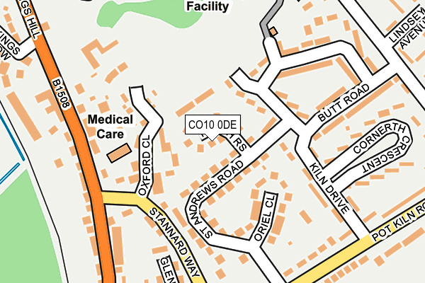 CO10 0DE map - OS OpenMap – Local (Ordnance Survey)