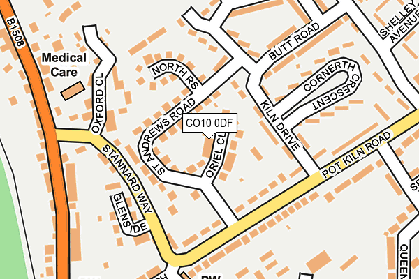 CO10 0DF map - OS OpenMap – Local (Ordnance Survey)