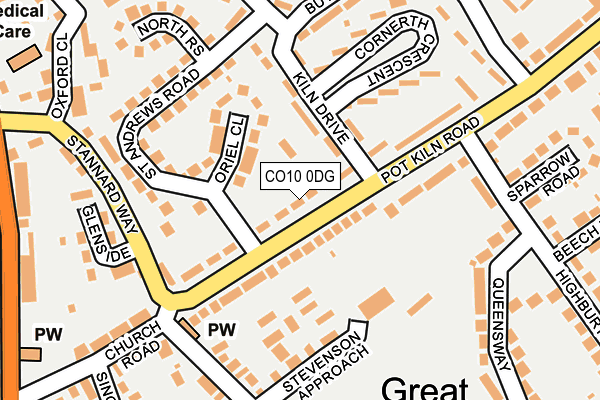 CO10 0DG map - OS OpenMap – Local (Ordnance Survey)