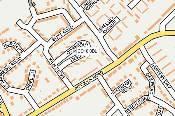 CO10 0DL map - OS OpenMap – Local (Ordnance Survey)