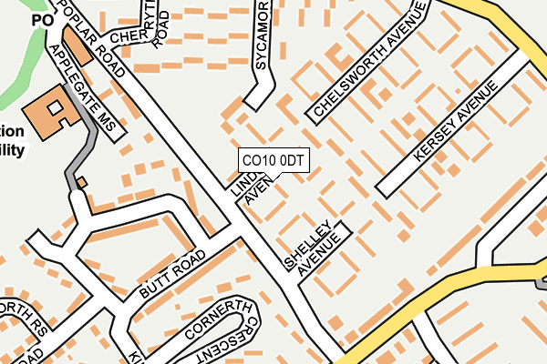 CO10 0DT map - OS OpenMap – Local (Ordnance Survey)