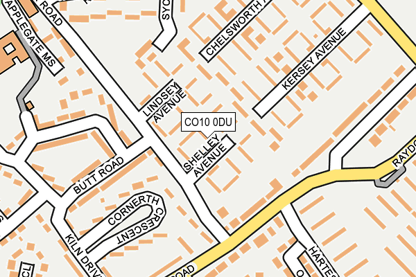 CO10 0DU map - OS OpenMap – Local (Ordnance Survey)