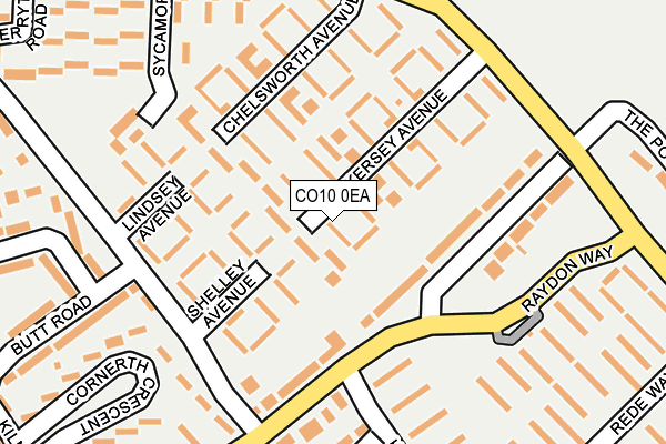 CO10 0EA map - OS OpenMap – Local (Ordnance Survey)