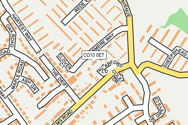 CO10 0ET map - OS OpenMap – Local (Ordnance Survey)