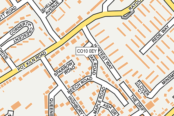 CO10 0EY map - OS OpenMap – Local (Ordnance Survey)