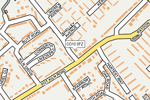CO10 0FZ map - OS OpenMap – Local (Ordnance Survey)