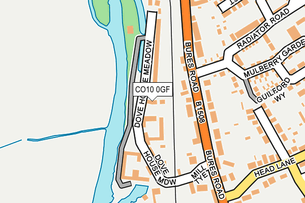 CO10 0GF map - OS OpenMap – Local (Ordnance Survey)