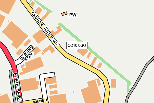 CO10 0GQ map - OS OpenMap – Local (Ordnance Survey)