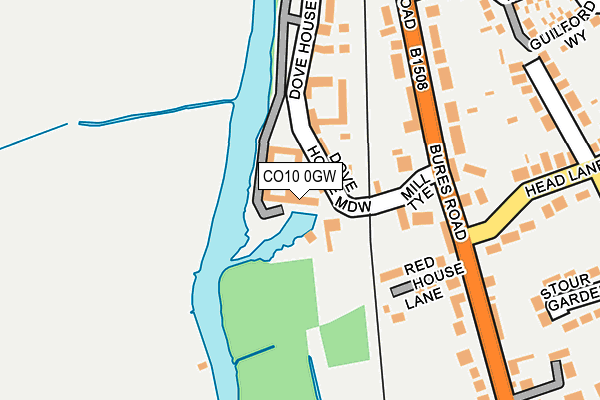 CO10 0GW map - OS OpenMap – Local (Ordnance Survey)