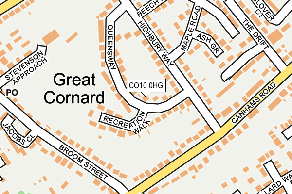 CO10 0HG map - OS OpenMap – Local (Ordnance Survey)