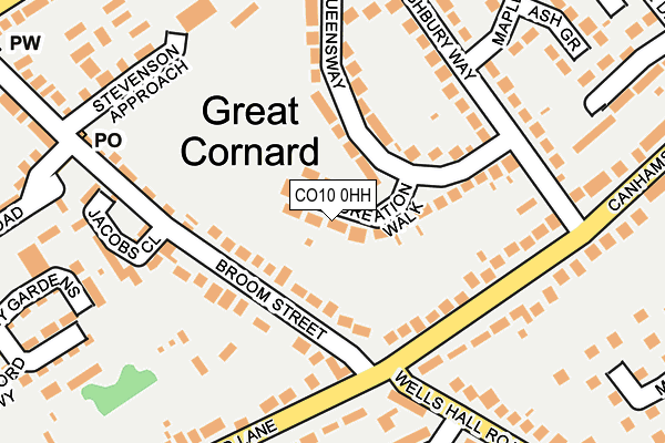 CO10 0HH map - OS OpenMap – Local (Ordnance Survey)