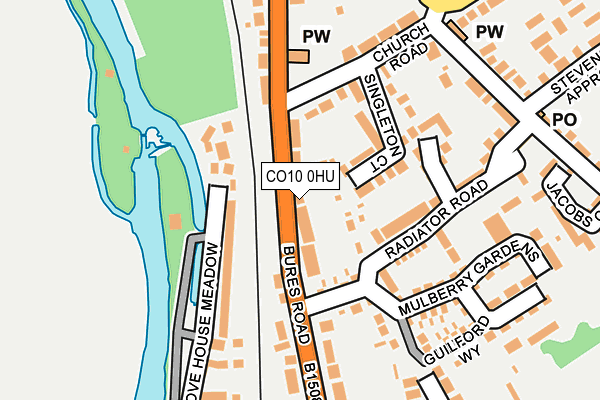 CO10 0HU map - OS OpenMap – Local (Ordnance Survey)
