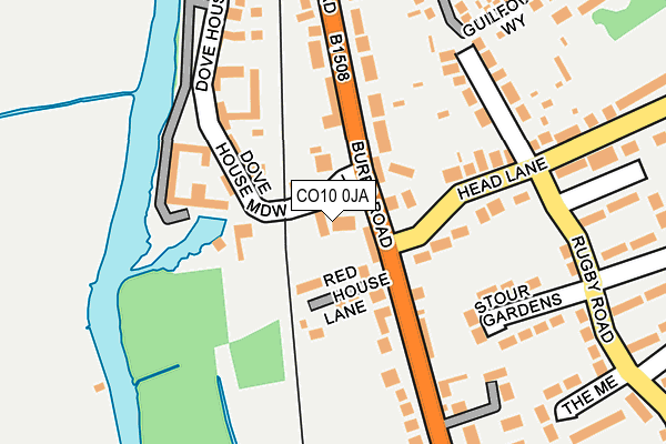 CO10 0JA map - OS OpenMap – Local (Ordnance Survey)