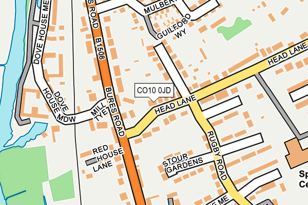 CO10 0JD map - OS OpenMap – Local (Ordnance Survey)