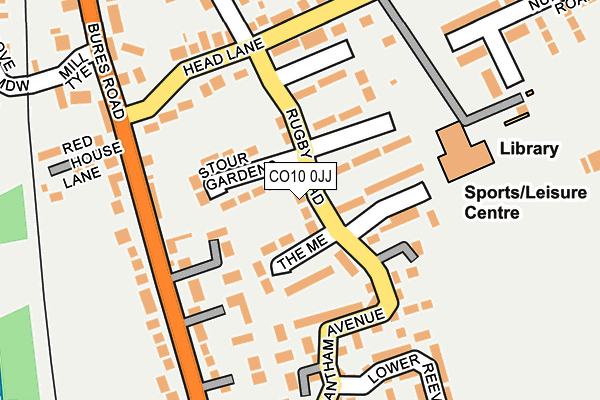 CO10 0JJ map - OS OpenMap – Local (Ordnance Survey)