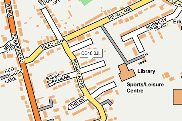 CO10 0JL map - OS OpenMap – Local (Ordnance Survey)