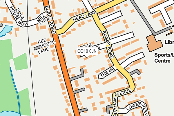 CO10 0JN map - OS OpenMap – Local (Ordnance Survey)