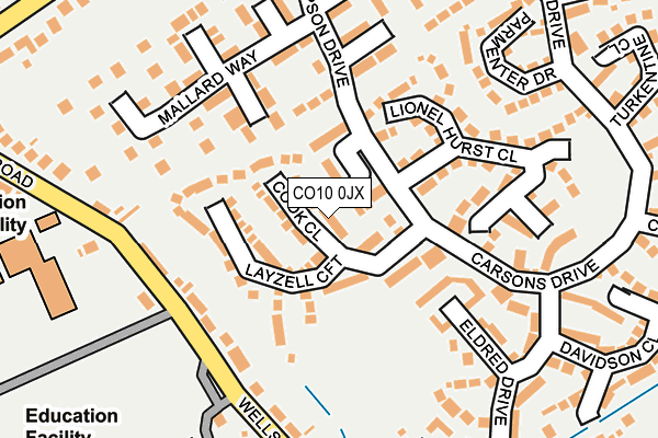 CO10 0JX map - OS OpenMap – Local (Ordnance Survey)