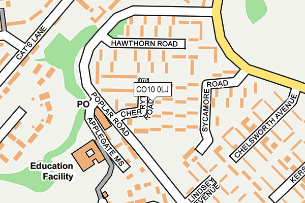 CO10 0LJ map - OS OpenMap – Local (Ordnance Survey)