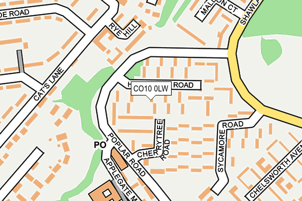 CO10 0LW map - OS OpenMap – Local (Ordnance Survey)