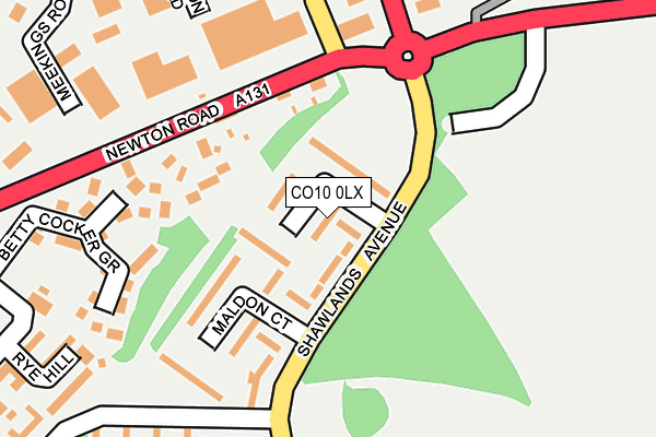 CO10 0LX map - OS OpenMap – Local (Ordnance Survey)