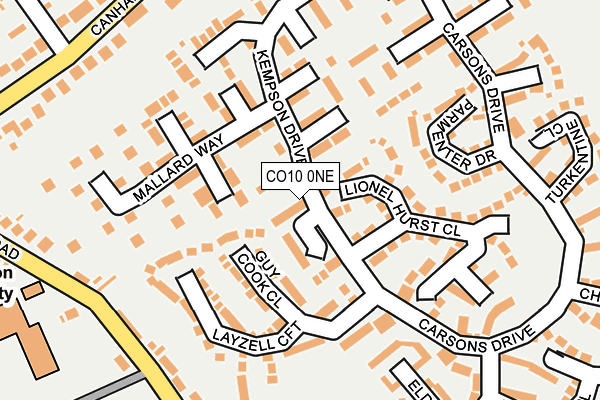 CO10 0NE map - OS OpenMap – Local (Ordnance Survey)