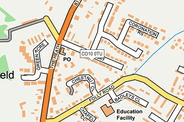 CO10 0TU map - OS OpenMap – Local (Ordnance Survey)