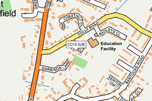 CO10 0UB map - OS OpenMap – Local (Ordnance Survey)