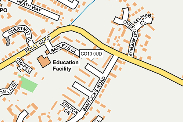 CO10 0UD map - OS OpenMap – Local (Ordnance Survey)