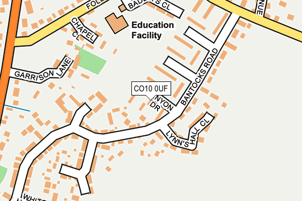 CO10 0UF map - OS OpenMap – Local (Ordnance Survey)