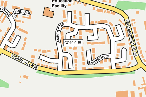 CO10 0UR map - OS OpenMap – Local (Ordnance Survey)