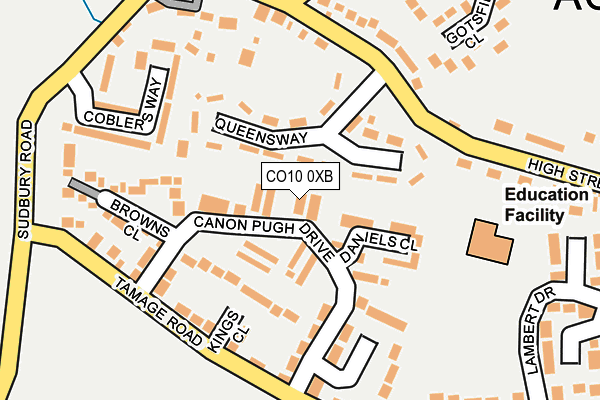 CO10 0XB map - OS OpenMap – Local (Ordnance Survey)
