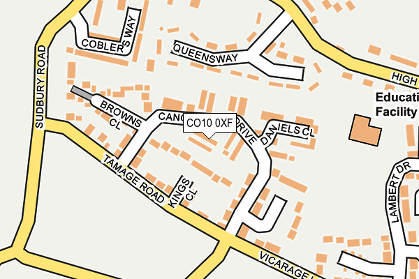 CO10 0XF map - OS OpenMap – Local (Ordnance Survey)