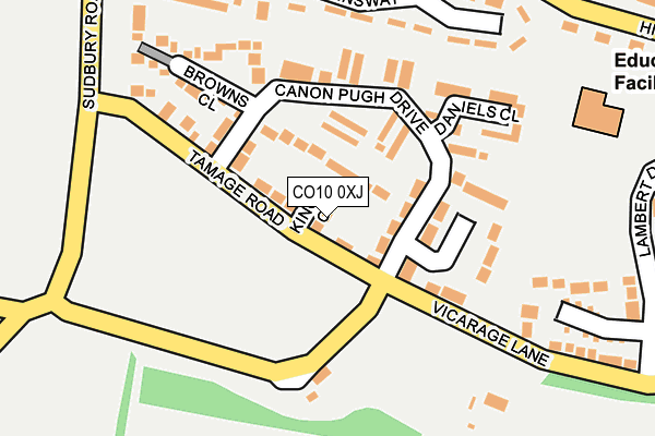 CO10 0XJ map - OS OpenMap – Local (Ordnance Survey)