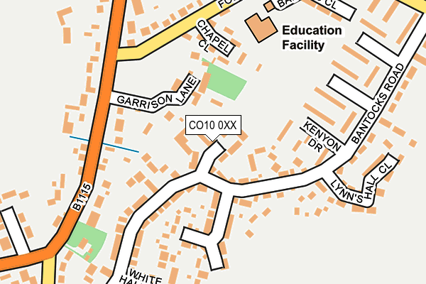 CO10 0XX map - OS OpenMap – Local (Ordnance Survey)