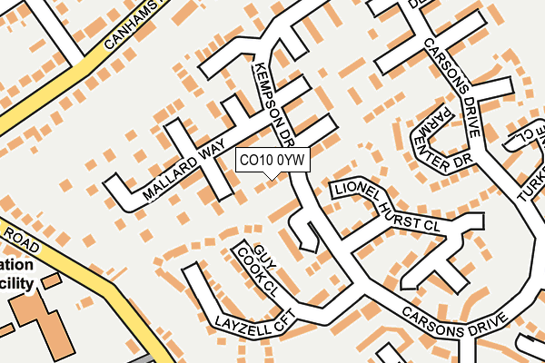 CO10 0YW map - OS OpenMap – Local (Ordnance Survey)