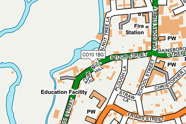 CO10 1BG map - OS OpenMap – Local (Ordnance Survey)