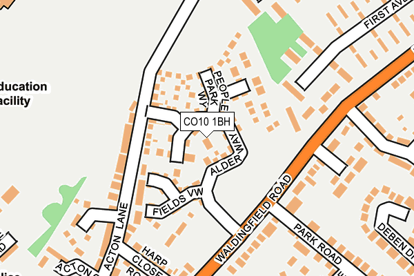CO10 1BH map - OS OpenMap – Local (Ordnance Survey)