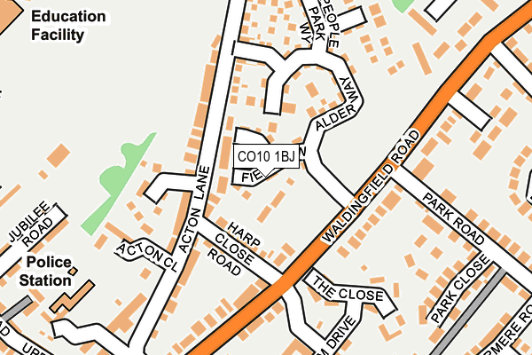 CO10 1BJ map - OS OpenMap – Local (Ordnance Survey)