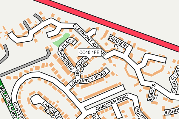 CO10 1FE map - OS OpenMap – Local (Ordnance Survey)