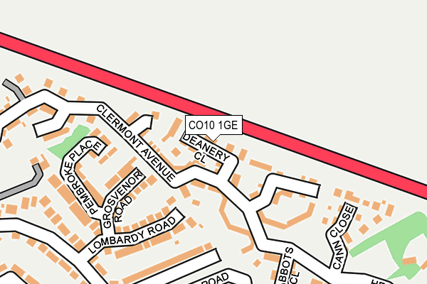 CO10 1GE map - OS OpenMap – Local (Ordnance Survey)