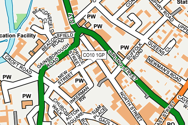 CO10 1GP map - OS OpenMap – Local (Ordnance Survey)