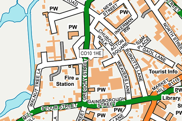 CO10 1HE map - OS OpenMap – Local (Ordnance Survey)
