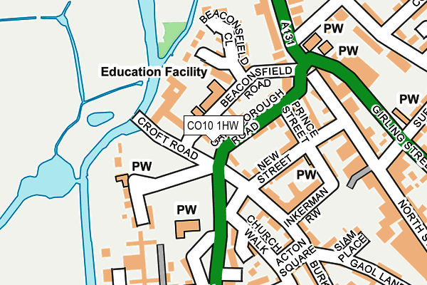 CO10 1HW map - OS OpenMap – Local (Ordnance Survey)