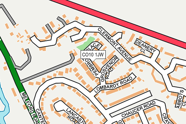 CO10 1JW map - OS OpenMap – Local (Ordnance Survey)