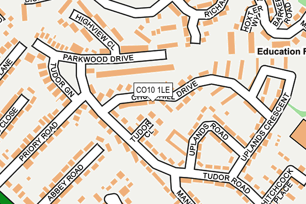 CO10 1LE map - OS OpenMap – Local (Ordnance Survey)