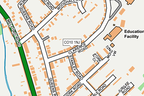 CO10 1NJ map - OS OpenMap – Local (Ordnance Survey)